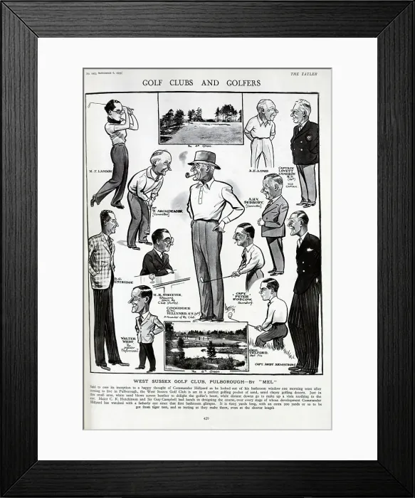Framed Print : West Sussex Golf Club and golfers Framed Print : West Sussex Golf Club and golfers