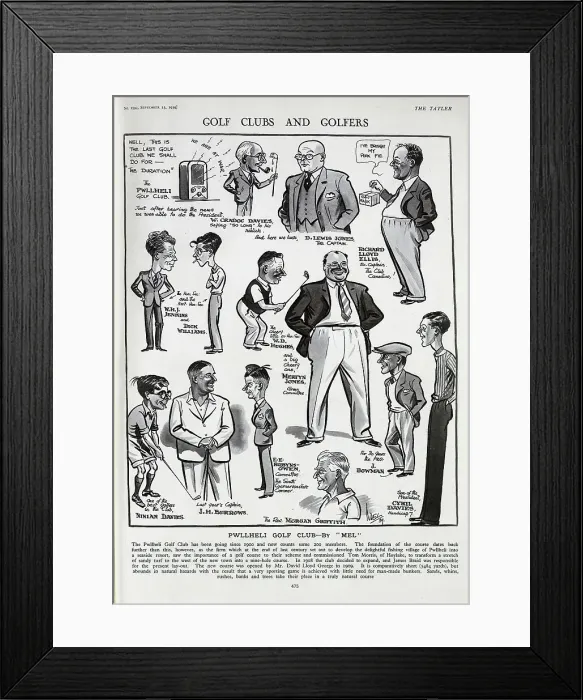 Framed Print : Pwllheli Golf Club and golfers Framed Print : Pwllheli Golf Club and golfers