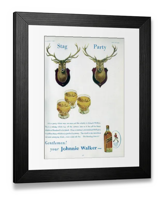 Framed Print : Advert for Johnnie Walker whisky Framed Print : Advert for Johnnie Walker whisky