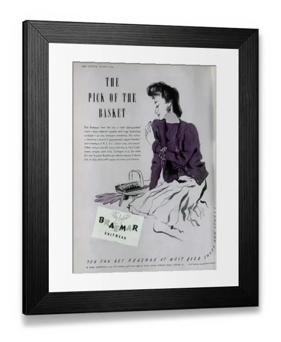 Framed Print : Advert for Braemar Knitwear Framed Print : Advert for Braemar Knitwear