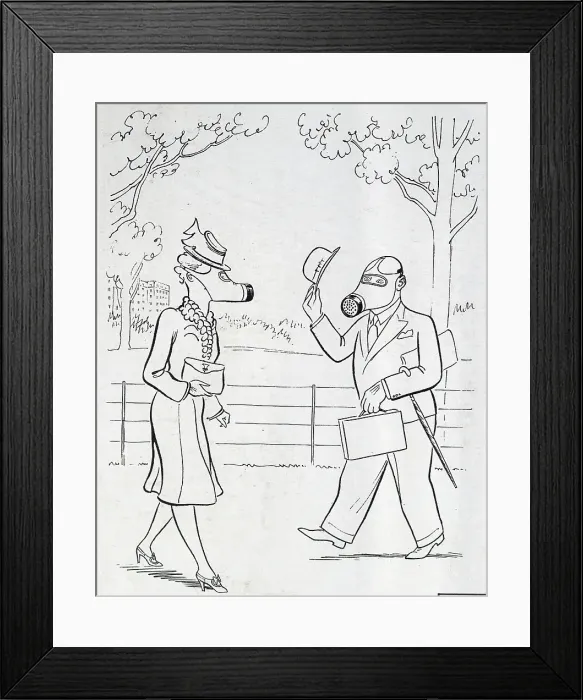 Framed Print : Wearing gas masks Framed Print : Wearing gas masks