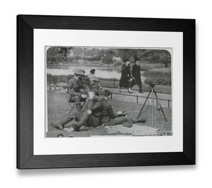 Framed Print : Neville and Anne Chamberlain in the park Framed Print : Neville and Anne Chamberlain in the park