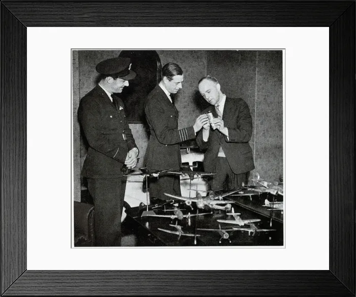 Framed Print : Duke of Kent with model aircraft Framed Print : Duke of Kent with model aircraft