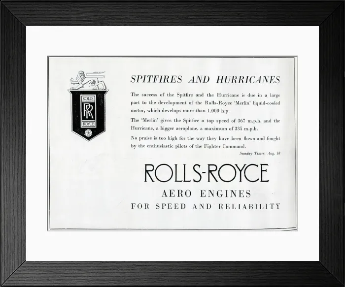 Framed Print : Advert for Rolls-Royce Framed Print : Advert for Rolls-Royce