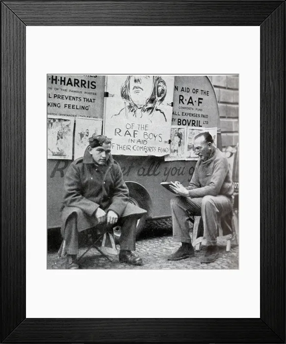 Framed Print : Artist H. H. Harris at work Framed Print : Artist H. H. Harris at work