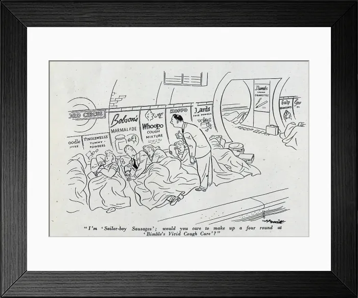 Framed Print : Air raid cartoon Framed Print : Air raid cartoon