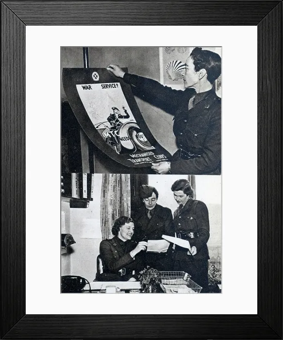 Framed Print : Gladys Calthrop with poster Framed Print : Gladys Calthrop with poster