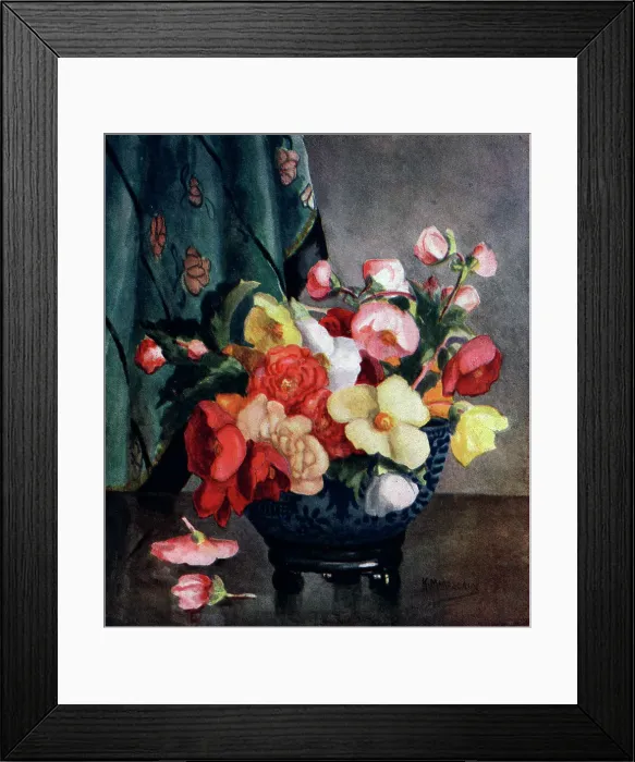 Framed Print : Oil painting of a vase of flowers Framed Print : Oil painting of a vase of flowers