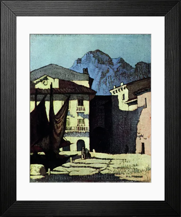 Framed Print : The Shadowed Road, Malcesine Framed Print : The Shadowed Road, Malcesine
