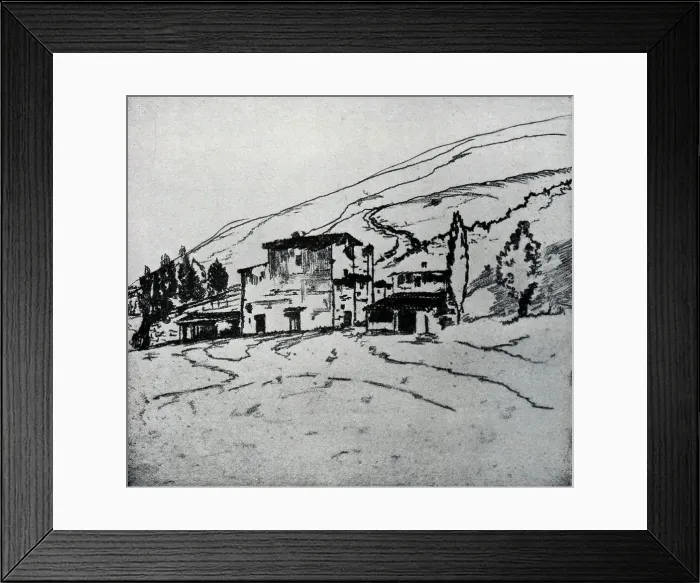 Framed Print : Houses on a Hill Framed Print : Houses on a Hill