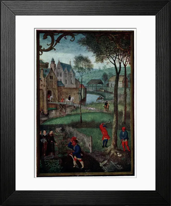 Framed Print : Calendar Miniatures, March Framed Print : Calendar Miniatures, March