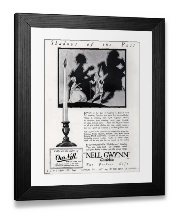 Framed Print : Advertisement for Nell Gwynn Candles Framed Print : Advertisement for Nell Gwynn Candles