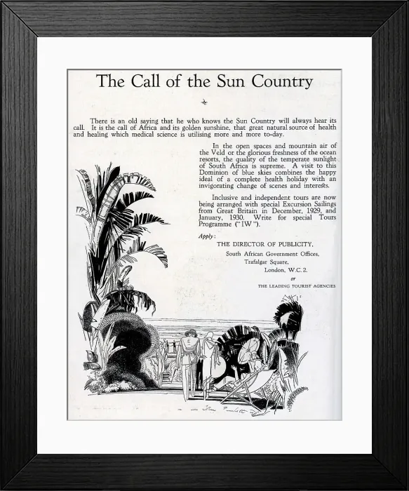Framed Print : South Africa Advertisement Framed Print : South Africa Advertisement