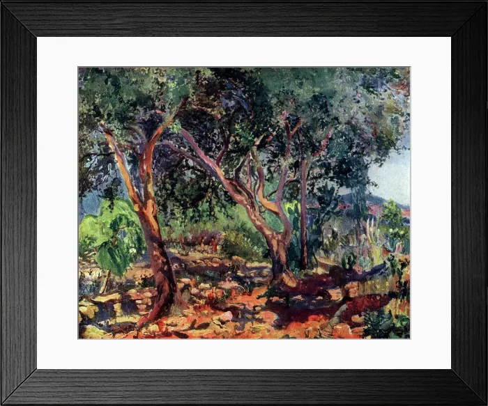 Framed Print : Landscape oil painting showing an area of land Framed Print : Landscape oil painting showing an area of land