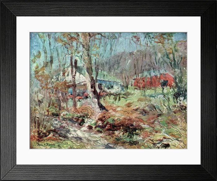 Framed Print : Landscape. Colourful landscape oil painting showing a variety of flora. Date: circa 1926 Framed Print : Landscape. Colourful landscape oil painting showing a variety of flora. Date: circa 1926