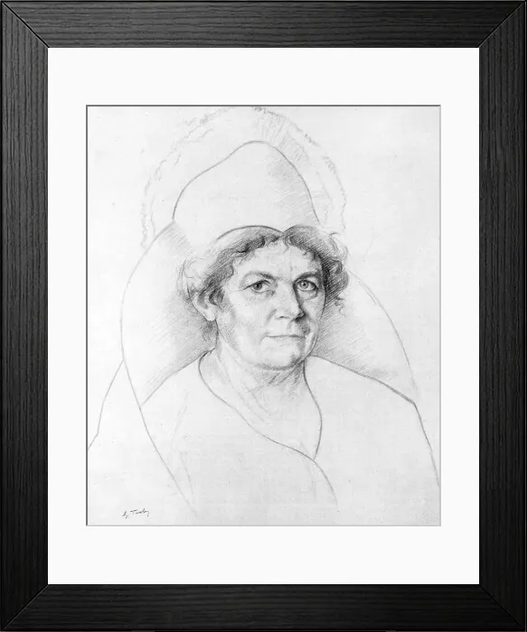 Framed Print : Portrait pencil sketch of a woman Framed Print : Portrait pencil sketch of a woman