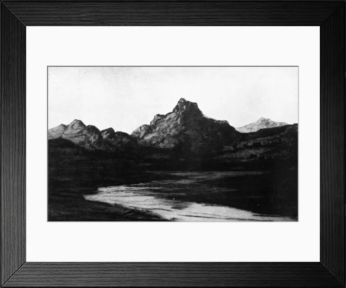 Framed Print : Mountain Etching Framed Print : Mountain Etching
