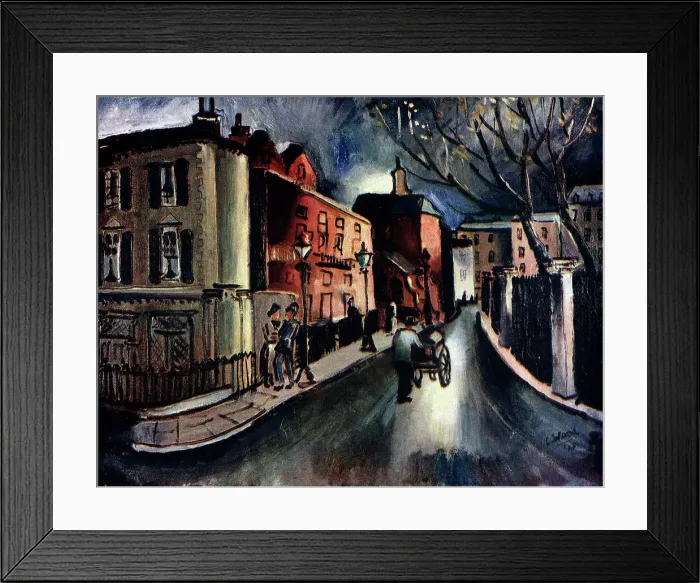Framed Print : Evening Lit Street Framed Print : Evening Lit Street