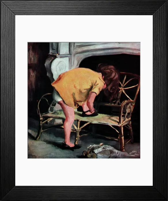 Framed Print : Girl Fastening Her Shoe Framed Print : Girl Fastening Her Shoe