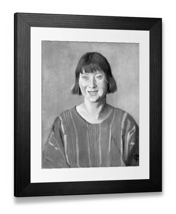 Framed Print : Hetty. Portrait painting of a woman named Hetty who is smiling broadly. Date: circa 1926 Framed Print : Hetty. Portrait painting of a woman named Hetty who is smiling broadly. Date: circa 1926