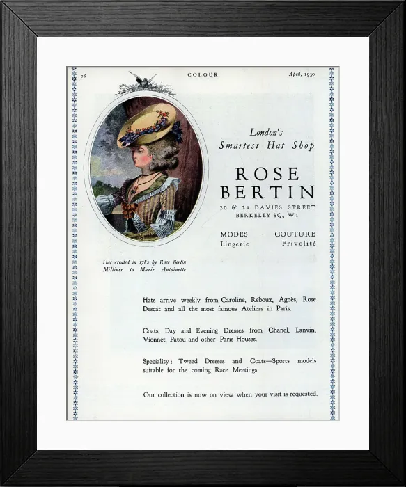 Framed Print : Rose Bertin Advertisement Framed Print : Rose Bertin Advertisement