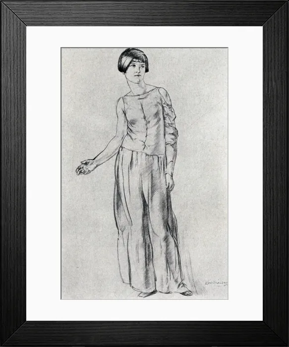 Framed Print : Drawing of a Woman