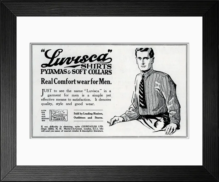 Framed Print : Courtaulds Luvisca Advertisement Framed Print : Courtaulds Luvisca Advertisement