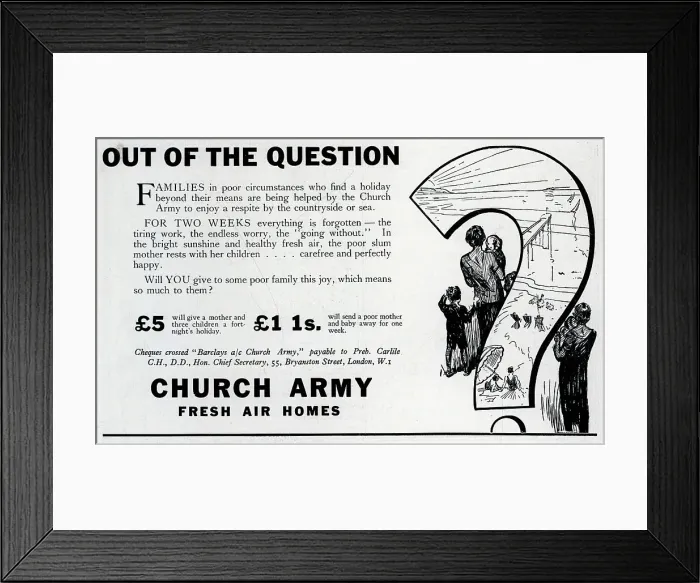 Framed Print : Church Army Advertisement Framed Print : Church Army Advertisement