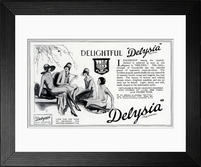 Framed Print : Courtaulds Delysia Advertisement Framed Print : Courtaulds Delysia Advertisement