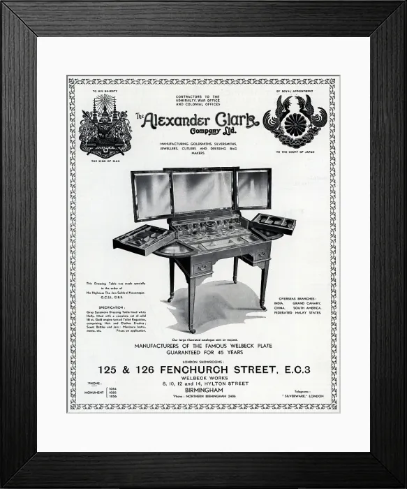 Framed Print : The Alexander Clark Company Advertisement Framed Print : The Alexander Clark Company Advertisement