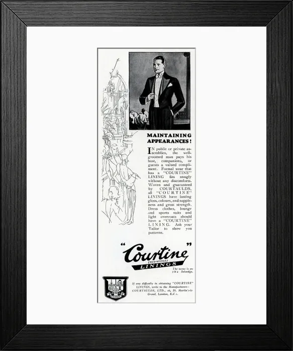 Framed Print : Courtaulds Courtine Advertisement Framed Print : Courtaulds Courtine Advertisement
