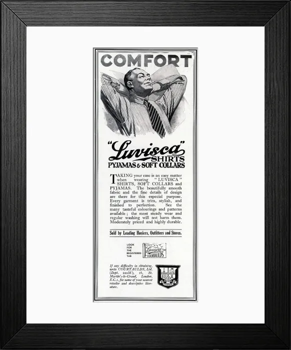 Framed Print : Courtaulds Luvisca Advertisement Framed Print : Courtaulds Luvisca Advertisement