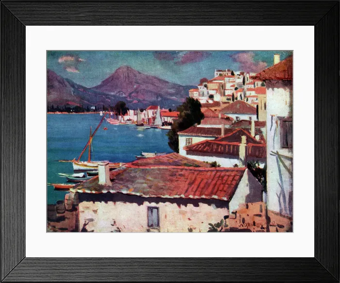 Framed Print : A Village in the Island of Poros Framed Print : A Village in the Island of Poros
