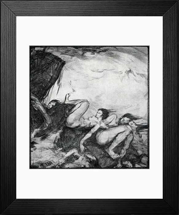 Framed Print : Shipwreck. Drawing of what appears to be shipwreck victims, laid in contorted positions Framed Print : Shipwreck. Drawing of what appears to be shipwreck victims, laid in contorted positions