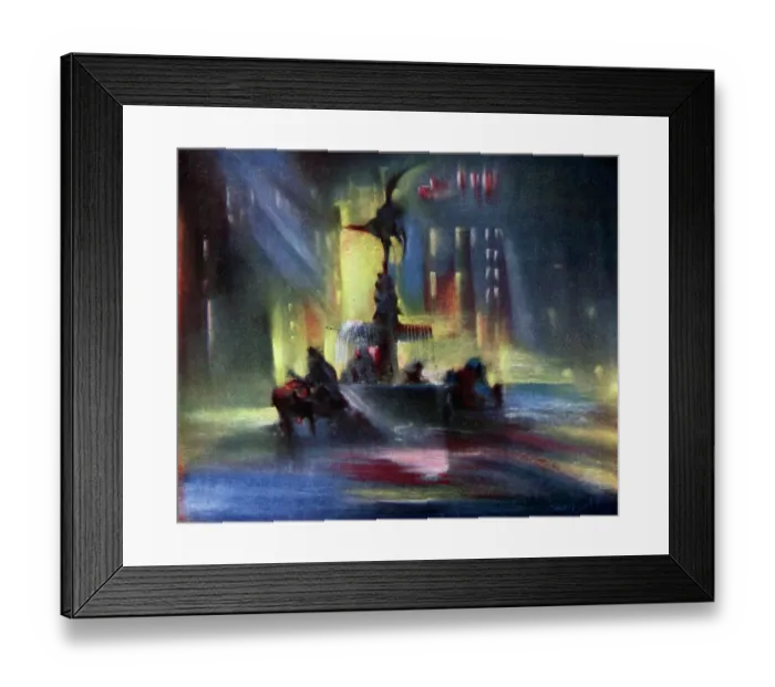 Framed Print : Man Seated at Water Fountain Framed Print : Man Seated at Water Fountain