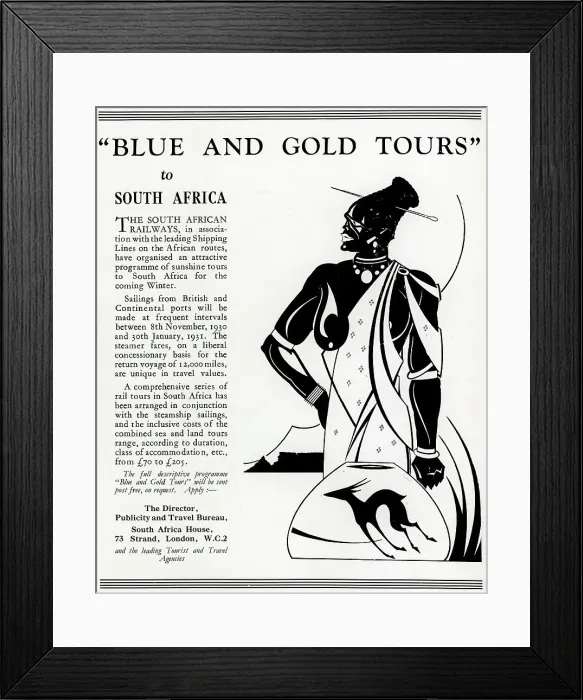 Framed Print : Blue and Gold Tours Advertisement Framed Print : Blue and Gold Tours Advertisement