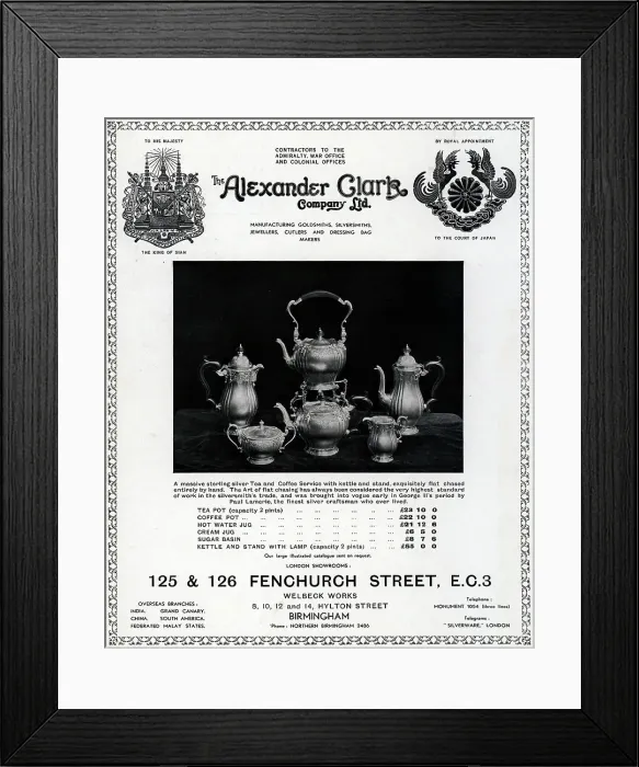 Framed Print : The Alexander Clark Company Advertisement Framed Print : The Alexander Clark Company Advertisement
