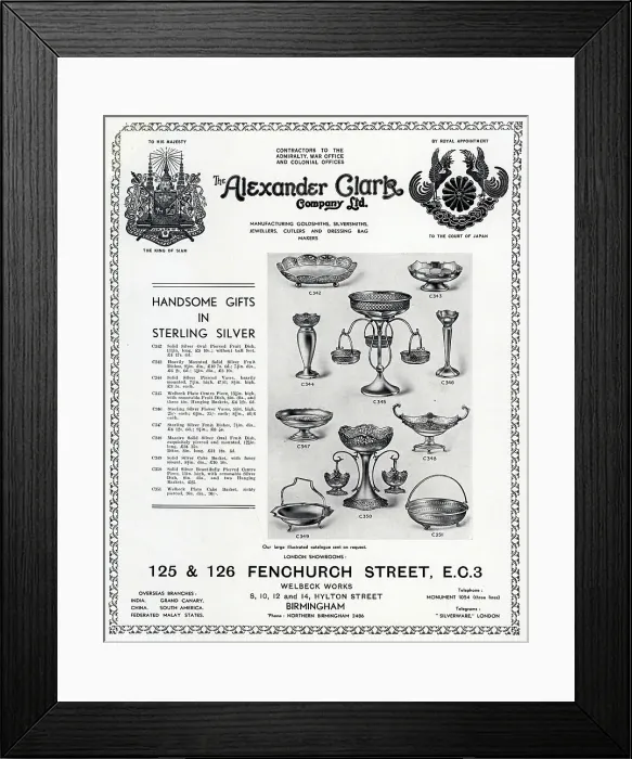 Framed Print : The Alexander Clark Company Advertisement Framed Print : The Alexander Clark Company Advertisement