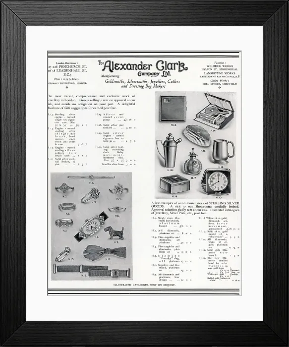 Framed Print : The Alexander Clark Company Advertisement Framed Print : The Alexander Clark Company Advertisement