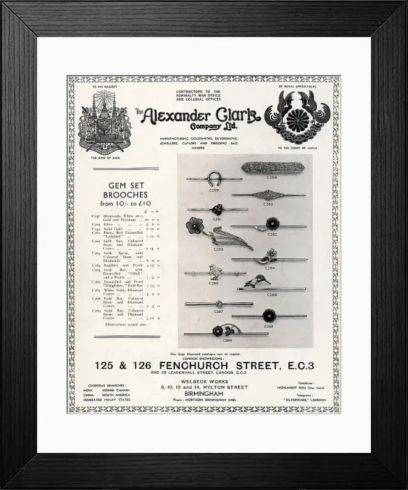 Framed Print : The Alexander Clark Company Advertisement Framed Print : The Alexander Clark Company Advertisement