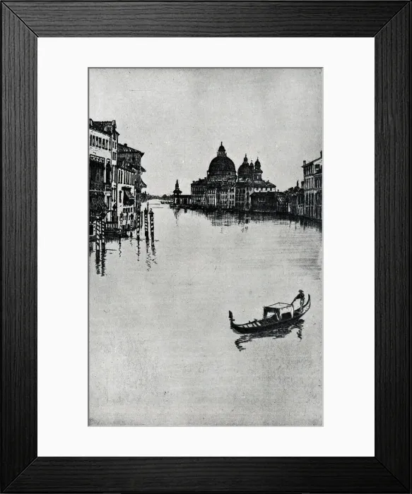 Framed Print : In Venice. An etching of Venice, northern Italy Framed Print : In Venice. An etching of Venice, northern Italy