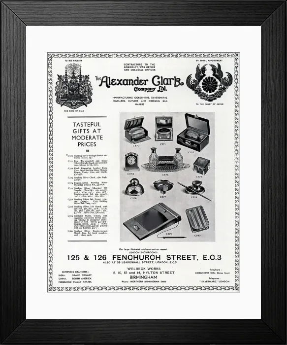 Framed Print : The Alexander Clark Company Advertisement Framed Print : The Alexander Clark Company Advertisement