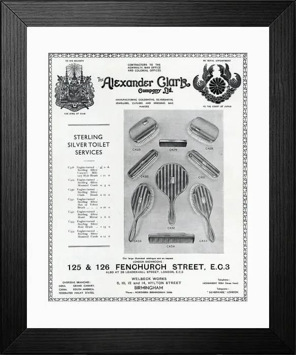 Framed Print : The Alexander Clark Company Advertisement Framed Print : The Alexander Clark Company Advertisement