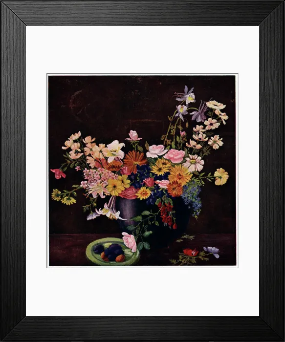 Framed Print : Still Life Flowers and Fruit Framed Print : Still Life Flowers and Fruit