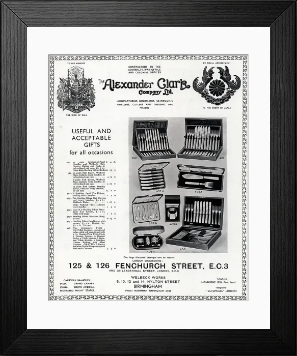 Framed Print : The Alexander Clark Company Advertisement Framed Print : The Alexander Clark Company Advertisement