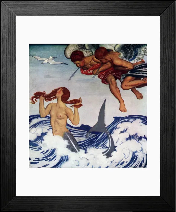 Framed Print : Mermaid. Oil painting of a mermaid enjoying the raging ocean waves Framed Print : Mermaid. Oil painting of a mermaid enjoying the raging ocean waves