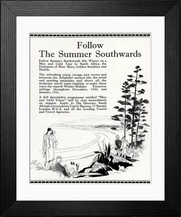 Framed Print : Blue and Gold Tours Advertisement Framed Print : Blue and Gold Tours Advertisement