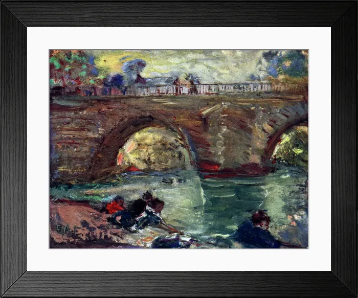 Framed Print : Washerwomen, Moret-sur-Loing Framed Print : Washerwomen, Moret-sur-Loing