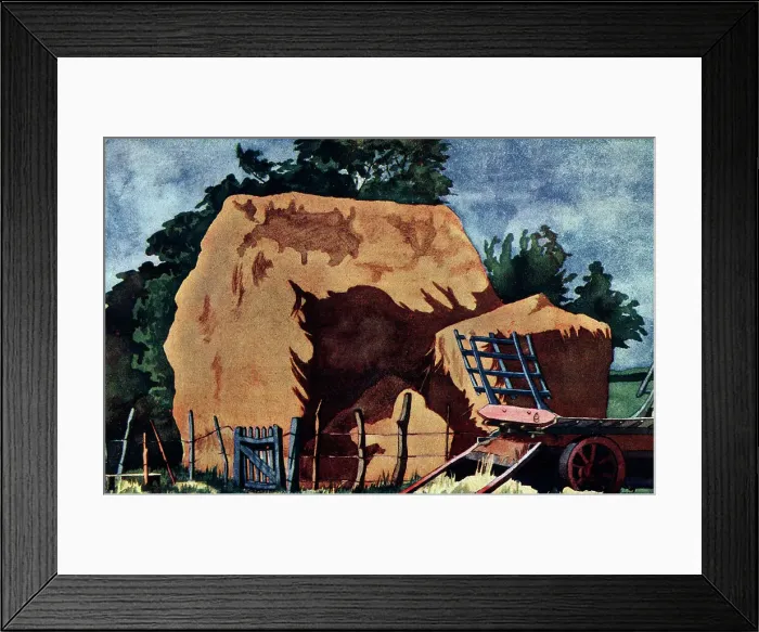 Framed Print : Hay Stack. Watercolour painting of a large hay stack Framed Print : Hay Stack. Watercolour painting of a large hay stack
