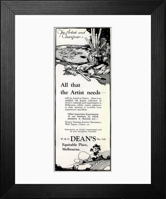 Framed Print : W. & G. Dean's Advertisement Framed Print : W. & G. Dean's Advertisement
